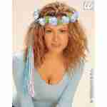 Flower Diadems with Multicolour Ribbons - Blue