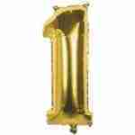Foil Balloon Gold '1'
