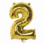 Foil Balloon Gold '2'