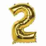 Foil Balloon Gold '2'