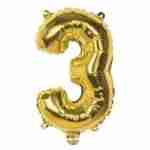 Foil Balloon Gold '3'