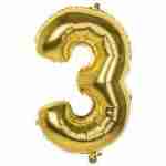 Foil Balloon Gold '3'