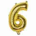 Foil Balloon Gold '6'
