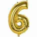 Foil Balloon Gold '6'
