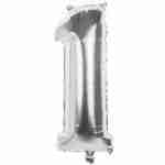 Foil Balloon Silver '1'