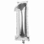 Foil Balloon Silver '1'