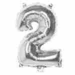 Foil Balloon Silver '2'