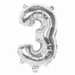 Foil Balloon Silver '3'