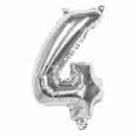 Foil Balloon Silver '4'