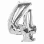 Foil Balloon Silver '4'