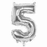 Foil Balloon Silver '5'
