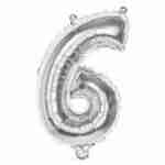 Foil Balloon Silver '6'