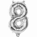 Foil Balloon Silver '8'