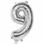 Foil Balloon Silver '9'