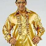 Frill Shirt Satin - Gold/Yellow