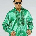 Frill Shirt Satin - Green