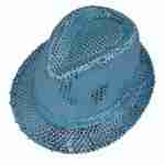 Gangster Hat - Baby Blue Sequin