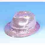 Gangster Hat - Baby Pink Sequin