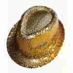 Gangster Hat - Gold Sequin