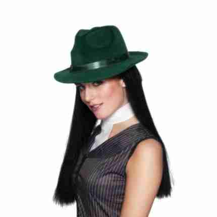 Gangster Hat Green Velour 25983