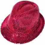 Gangster Hat - Hot Pink Sequin