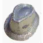 Gangster Hat - Silver Sequin