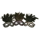 Glitter Flock Eye Mask w/Feathers