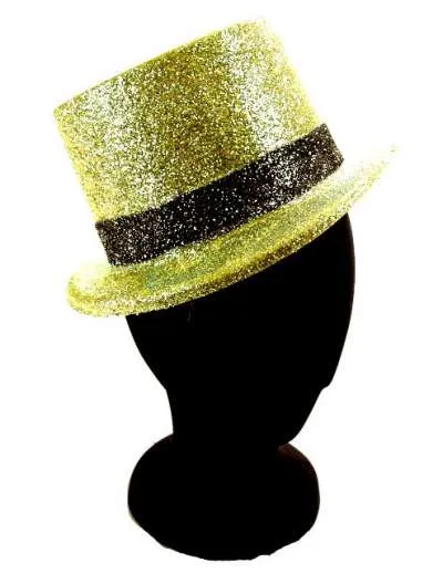 Glitter Top Hat Gold Black 53454