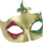 Gold Rosario Eyemask - Red and green glitter