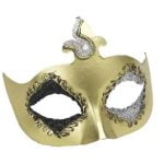 Gold Rosario Eyemask - Black and silver