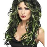 Gothic Bride Wig - Black/Green