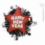 Happy New Year Brooch- Red