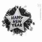 Happy New Year Brooch- Silver