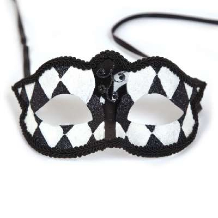 Harlequin Black White Eye Mask MK 9959 BW Img
