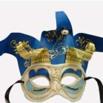 Jester Paper Mache Mask -Blue