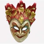 Jester Paper Mache Mask -Red