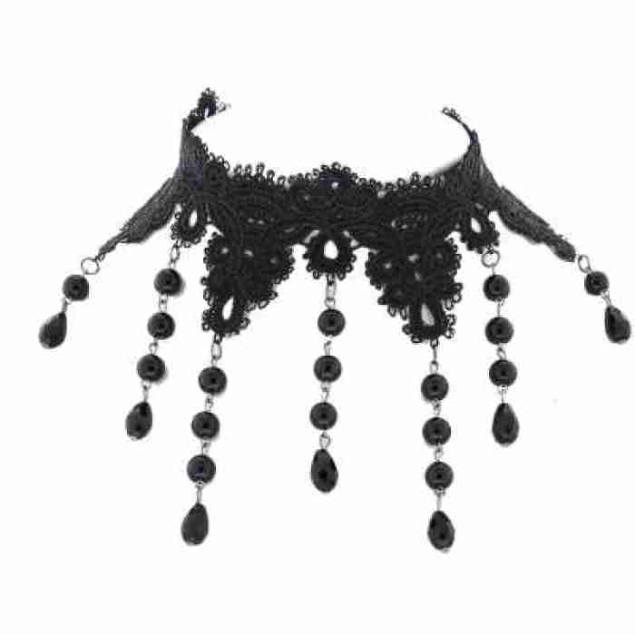 Lace Choker Black Jewel ZJNK310 1