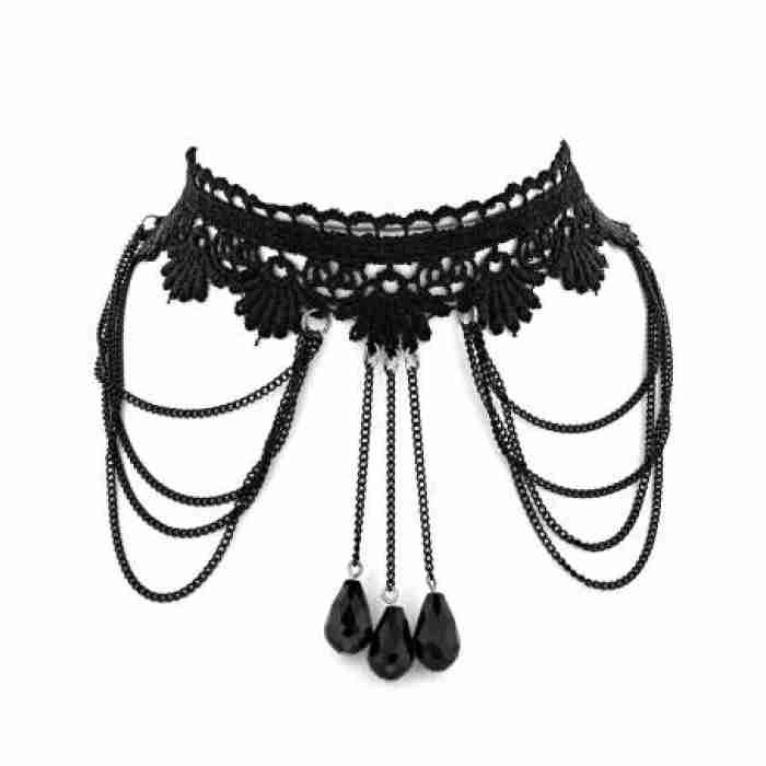 Lace Choker Black Jewel ZJNK312 1