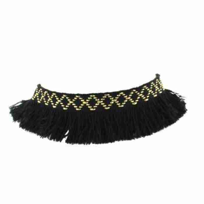 Lace Choker Black and Gold1