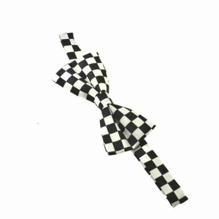 Large Black White Chessboard Bow Tie1