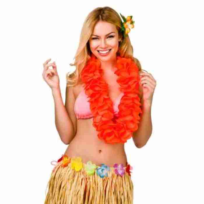 Large Petal Lei Orange HAW 9410