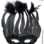 Lido Feathers Masks - Black