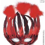 Lido Feathers Masks - Red