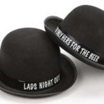 Mens Black Bowler Hat With Slogan