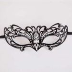 Metal Laser Cut Eye Mask - Black Metal Diamantes