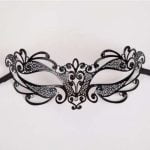 Metal Laser Cut Eye Mask - Black Diamantes Mask Laser cut
