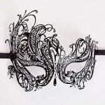 Metal Laser Cut Eye Mask - Black Diamantes hand made