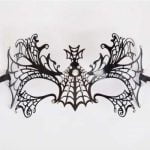 Metal Laser Cut Eye Mask - Black Metal Diamantes Mask