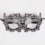 Metal Laser Cut Eye Mask - Black Diamantes Metal Mask Laser cut