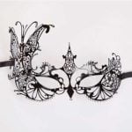 Metal Laser Cut Eye Mask - Black Diamantes with Mask Laser cut
